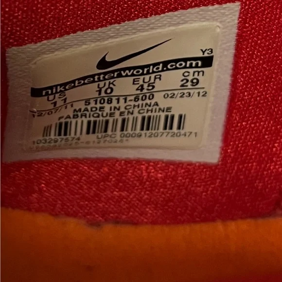 Nike LeBron James Cherry Red Low Top Sneakers Men’s Size 11 UGC See Photos - Picture 2 of 13